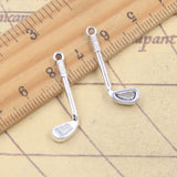20 piezas dijes club de golf 27x9mm colgantes de Color plata antigua para hacer joyería tibetana hecha a mano DIY
