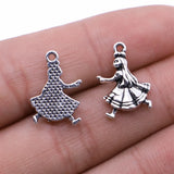 10pcs 13x18mm 2 Colors Antique Bronze Color Antique Silver Color Girl Charms For DIY Jewelry Making