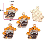 10pcs 20 styles Zinc alloy Metal Enamel bee honeycomb sunflower charm For Bracelet Necklace Key Chain Pendant DIY Jewelry Making