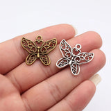 10pcs 26x31mm 2 Colors Antique Bronze Color Antique Silver Color Butterfly Charms For DIY Jewelry Making