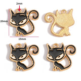 10pcs 17 styles animal Enamel Alloy cat Charm Earring Pendant DIY Keychain Necklace Jewelry Accessories W478