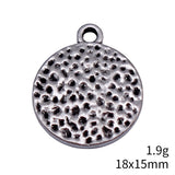 10pcs 18x15mm Hammered Round Tag Charms For DIY Jewelry Making