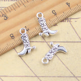 20 piezas dijes botas zapatos 16x12mm colgantes de Color plata antigua fabricación DIY joyería tibetana hecha a mano
