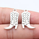 10pcs 25x16mm 2 Colors Antique Bronze Color Antique Silver Color Double-Sided Cowboy Boot Charm For DIY Jewelry Making