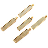 5pcs rectangle Necklace Charm DIY Setting Cabochon Cameo Base Tray Bezel Blank Fit 50*10mm Cabochons Jewelry Making 60*12mm C45