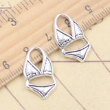 20 piezas dijes traje de baño Bikini 21x12mm colgantes de Color plata tibetana fabricación de joyería antigua artesanía hecha a mano DIY