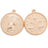 10 pcs 4 colors Coin Charms Antique Bronze round metal pendant DIY Jewelry Making 28*24mm J414