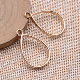 10pcs 33x20x3.7mm 2 Colors Hollow Geometric Glue Frame Series Water Drop Shaped Border Frame Jewelry Making Findings