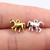 20pcs 13x10mm 2 Colors Antique Silver Color Antique Gold Color 3D Pony Charms For DIY Jewelry Making
