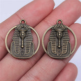 4pcs 26x23mm Ancient Egyptian Double Sided Egyptian Pharaoh Charms For DIY Jewelry Making