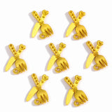 20pcs 6 Colors Mini tableware Spoon fork Dining knife Charms DIY Clothing luggage accessories Jewelry Making 21*14mm J505