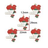 10pcs Colorful Drip-Style Alloy Pendants for Father's Day & Mother's Day DIY Keychain & Bracelet Jewelry Accessories W578