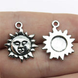 10pcs 23x19mm 2 Colors Antique Bronze Color Antique Silver Color Sun Charms For DIY Jewelry Making