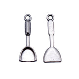 40pcs 19x6.7mm/18x5.5mm/23x5.7mm Antique Silver Color Spatula Charms For DIY Jewelry Making