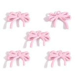 10Pcs Pink Bow Pendant Premium Alloy Jewelry Components for DIY Necklaces Earrings Bracelets and Other Jewelry Making Materials