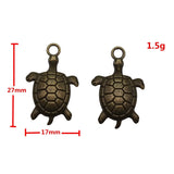 20pcs 27x17mm 2 Colors Antique Bronze Color Antique Silver Color Turtle Charms For DIY Jewelry Making