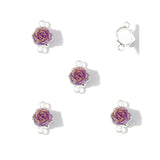 20Pcs Resin Roses 17.5*12mm Alloy Connectors Necklace Metal Chain Links Bracelet Jewelry Making DIY Decorative Gifts W564