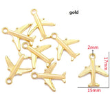 30pcs 17*15mm 5 Colors  Travel Aircraftplane Zinc alloy Charm Pendant DIY Bracelet necklace Jewelry Making