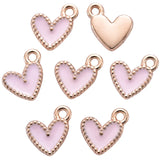 30pcs 10 colors small love heart Alloy Metal Enamel Charms Pendant DIY Bracelet Necklace earrings Jewelry making accessories
