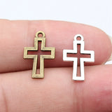 20pcs 17x11mm 2 Colors Antique Bronze Color Antique Silver Color Cross Charms For DIY Jewelry Making