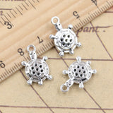 20 piezas dijes tortuga mar 19x12mm colgantes de Color plata antigua DIY hacer joyería tibetana hecha a mano