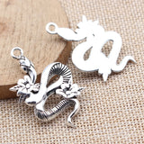 5pcs 43x26mm Antique Silver Color Flower Snake Charms For DIY Jewelry Making