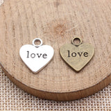 10pcs 19x16mm 2 Colors Antique Bronze Color Antique Silver Color Double Sided Love Heart Charms For DIY Jewelry Making