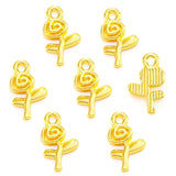 30pcs 7 Color small rose flower Charm for Bracelet Necklace earring Pendant  DIY Handmade Jewelry Accessories 15*9mm Q1157
