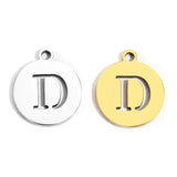 5pcs Stainless Steel Necklace Fashion Gold Color Initial Charms Metal Round A To Z Letters For Women Single Name Jewelry Gifts
