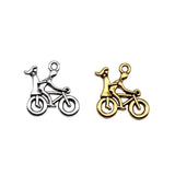 10pcs 21x18mm 2 Colors Antique Silver Color Antique Gold Color Couple Bike Charms For DIY Jewelry Making