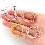 10pcs 6 Color Flower garland Charms Alloy For earring Pendants DIY Handmade Jewelry Accessories Making 33*36mm B203