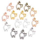 10-Piece Cat-Shaped Metal Frame Alloy Charms DIY Jewelry Making Necklace Bracelet Earrings Pendants Keychains Bag Charms D9356