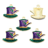 5pcs 10style Carnival Charms Alloy Mask Hat Carnival Pendants For DIY Bracelet Necklace Earrings Jewelry Making Accessories W4