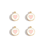 10pcs 3 styles Enamel heart-shaped Charm for Earring Keychain Necklace Pendant DIY Jewelry Accessories 14*12mm W489