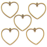 10pcs 5 Color Double hole Hollow heart shaped Charm for Necklace Keyring Pendant  DIY Handmade Jewelry Accessories 35*33mm A132