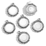 10pcs round Necklace Charm DIY Setting Cabochon Cameo Base Tray Bezel Blank Fit 14mm Cabochons Jewelry Making C96