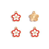 10pcs various styles Enamel Alloy flower Charm Earring Pendant DIY Keychain Necklace Jewelry Accessories W494