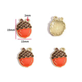 5PCS Enamel Squirrel Pinecone Charms Alloy Animal for Earrings Bracelet necklaces Pendants DIY Jewelry Making accessories W420