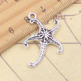 20 piezas dijes estrella de mar estrella de mar 27x26mm colgantes de Color plata tibetana fabricación de joyería antigua artesanía hecha a mano DIY