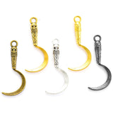20PCS 5 Colors Zinc alloy sickle Charms For DIY Earrings Bracelet Necklace Handmade Jewelry Accessories Making M90