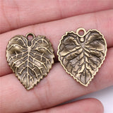 10pcs 26x21mm 2 Colors Antique Bronze Color Antique Silver Color Leaf Charms For DIY Jewelry Making