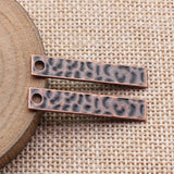 10pcs 35x6.7mm 2 Colors Antique Bronze Color Antique Copper Color Hammered Strip Charms For DIY Jewelry Making