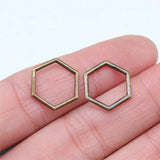 20pcs 15x15mm 3 Colors Antique Bronze Color Antique Silver Color Antique Gold Color Hexagonal Honeycomb Charms