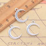 20 piezas dijes Luna 20x16mm colgantes de Color plata antigua fabricación DIY joyería tibetana hecha a mano