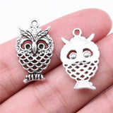 20pcs 24x15mm 2 Colors Antique Bronze Color Antique Silver Color Owl Charms For DIY Jewelry Making