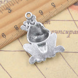 5 uds dijes rana con corona 35x25x8mm colgantes de Color plata antigua para hacer joyería tibetana hecha a mano DIY
