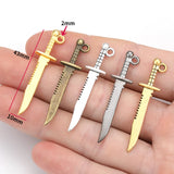 15 Pcs 5 Colors Zinc Alloy Charm Pendant Jewelry DIY Accessories Making Earrings Fashion Jewelry 43*10mm M31