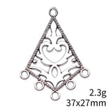 4pcs 37x27mm 2 Colors Porous Earring Connector Pendant For DIY Jewelry Making Handmade Jewelry Craft Findings