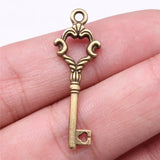 5pcs 12x35mm 2 Colors Antique Bronze Color Antique Silver Color Key Charms For DIY Jewelry Making