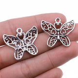 10pcs 26x31mm 2 Colors Antique Bronze Color Antique Silver Color Butterfly Charms For DIY Jewelry Making